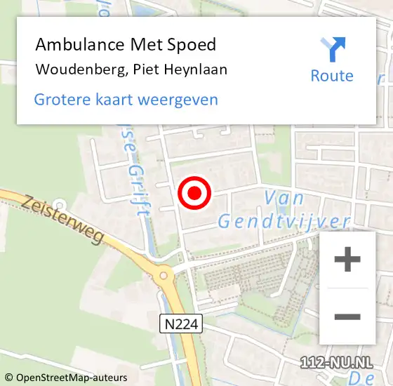 Locatie op kaart van de 112 melding: Ambulance Met Spoed Naar Woudenberg, Piet Heynlaan op 18 maart 2018 08:59