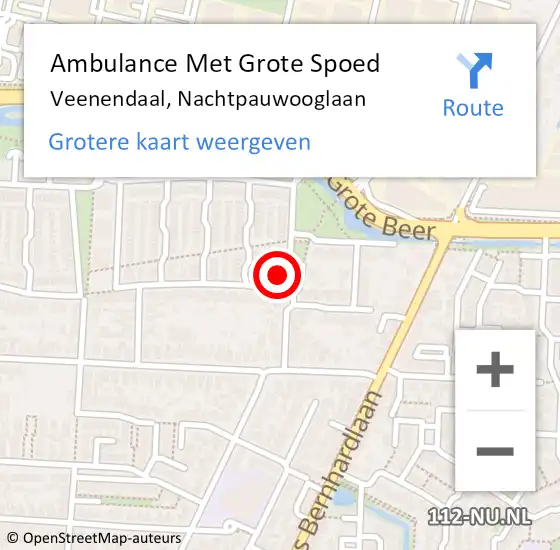 Locatie op kaart van de 112 melding: Ambulance Met Grote Spoed Naar Veenendaal, Nachtpauwooglaan op 18 maart 2018 09:31