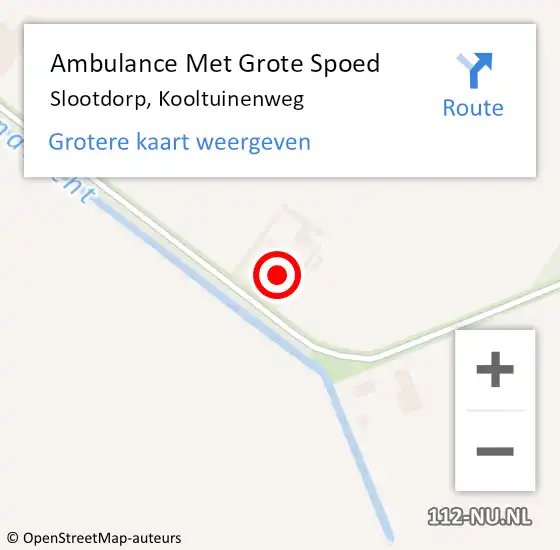 Locatie op kaart van de 112 melding: Ambulance Met Grote Spoed Naar Slootdorp, Kooltuinenweg op 18 maart 2018 09:56