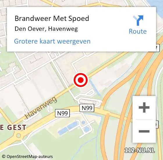 Locatie op kaart van de 112 melding: Brandweer Met Spoed Naar Den Oever, Havenweg op 18 maart 2018 10:28