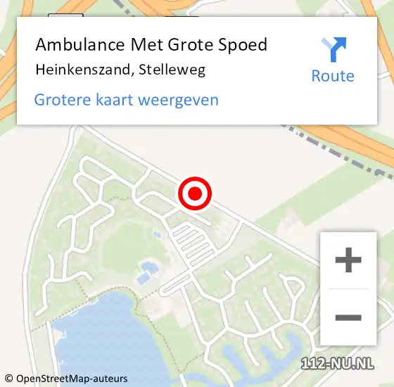 Locatie op kaart van de 112 melding: Ambulance Met Grote Spoed Naar Heinkenszand, Stelleweg op 18 maart 2018 10:59