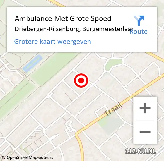 Locatie op kaart van de 112 melding: Ambulance Met Grote Spoed Naar Driebergen-Rijsenburg, Burgemeesterlaan op 18 maart 2018 11:38