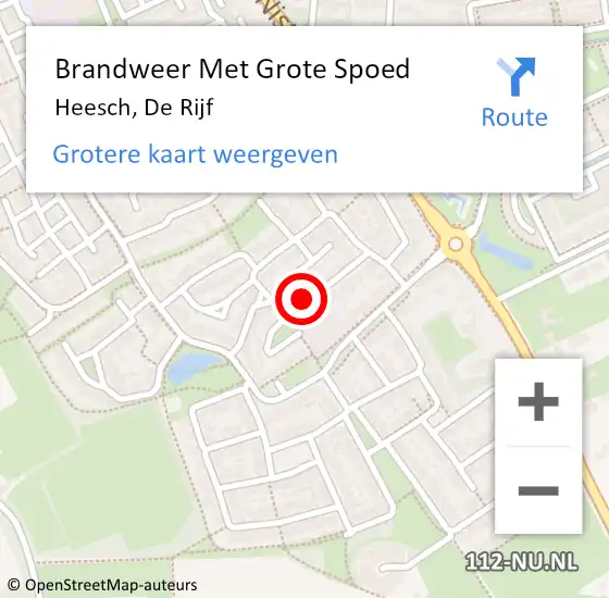 Locatie op kaart van de 112 melding: Brandweer Met Grote Spoed Naar Heesch, De Rijf op 18 maart 2018 12:15