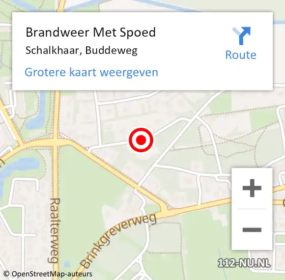 Locatie op kaart van de 112 melding: Brandweer Met Spoed Naar Schalkhaar, Buddeweg op 18 maart 2018 12:17