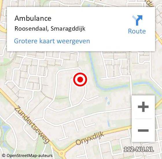 Locatie op kaart van de 112 melding: Ambulance Roosendaal, Smaragddijk op 18 maart 2018 13:13