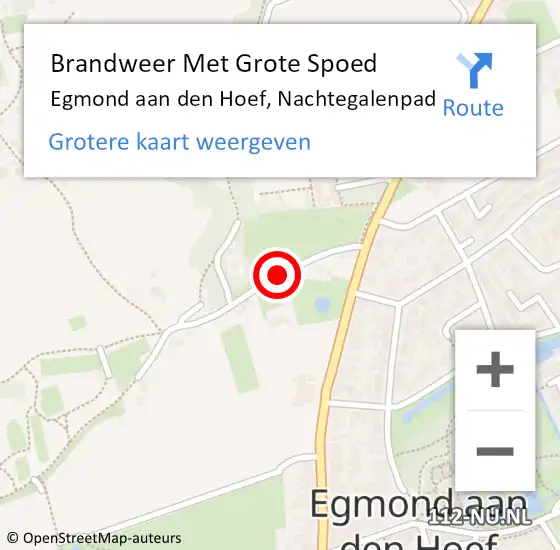 Locatie op kaart van de 112 melding: Brandweer Met Grote Spoed Naar Egmond aan den Hoef, Nachtegalenpad op 18 maart 2018 13:16