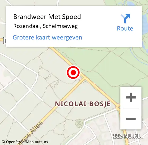 Locatie op kaart van de 112 melding: Brandweer Met Spoed Naar Rozendaal, Schelmseweg op 18 maart 2018 13:49