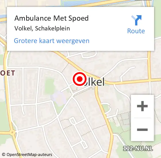 Locatie op kaart van de 112 melding: Ambulance Met Spoed Naar Volkel, Schakelplein op 18 maart 2018 14:00