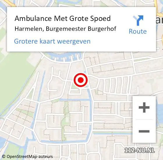 Locatie op kaart van de 112 melding: Ambulance Met Grote Spoed Naar Harmelen, Burgemeester Burgerhof op 18 maart 2018 14:26