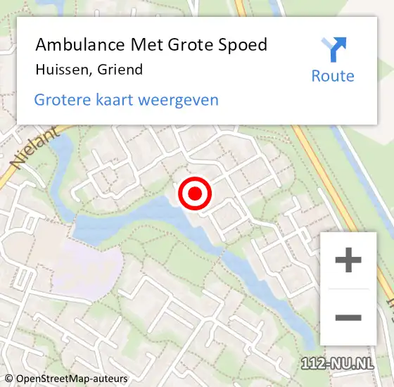 Locatie op kaart van de 112 melding: Ambulance Met Grote Spoed Naar Huissen, Griend op 18 maart 2018 14:30