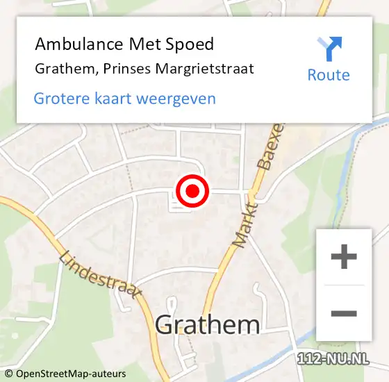 Locatie op kaart van de 112 melding: Ambulance Met Spoed Naar Grathem, Prinses Margrietstraat op 18 maart 2018 14:36