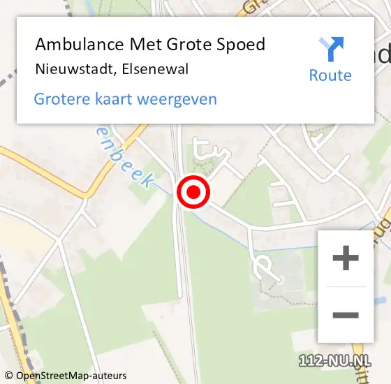 Locatie op kaart van de 112 melding: Ambulance Met Grote Spoed Naar Nieuwstadt, Elsenewal op 18 maart 2018 14:52