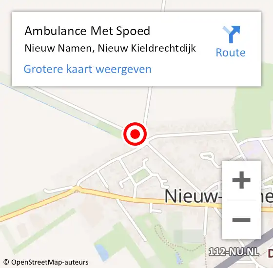 Locatie op kaart van de 112 melding: Ambulance Met Spoed Naar Nieuw Namen, Nieuw Kieldrechtdijk op 18 maart 2018 15:31