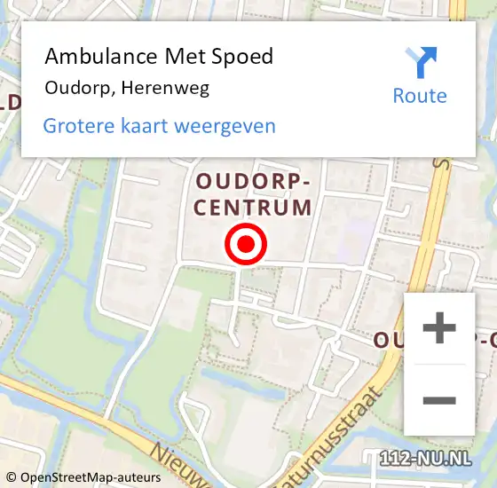 Locatie op kaart van de 112 melding: Ambulance Met Spoed Naar Oudorp, Herenweg op 18 maart 2018 15:47