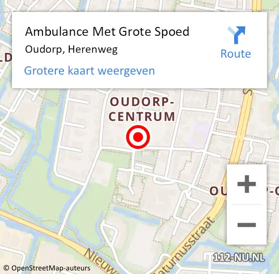 Locatie op kaart van de 112 melding: Ambulance Met Grote Spoed Naar Oudorp, Herenweg op 18 maart 2018 15:50