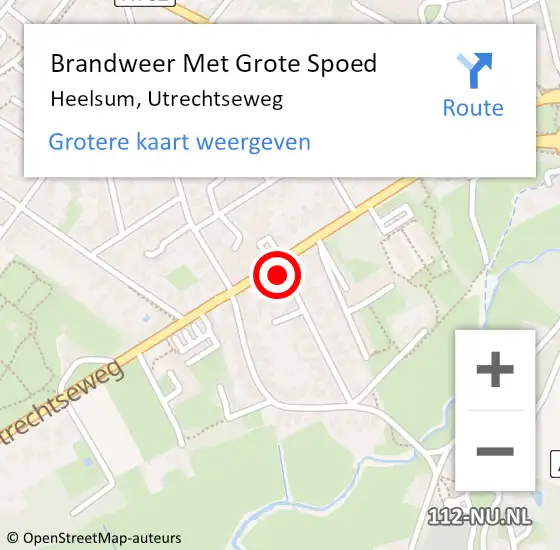 Locatie op kaart van de 112 melding: Brandweer Met Grote Spoed Naar Heelsum, Utrechtseweg op 18 maart 2018 15:50