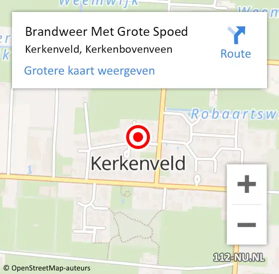 Locatie op kaart van de 112 melding: Brandweer Met Grote Spoed Naar Kerkenveld, Kerkenbovenveen op 18 maart 2018 16:03