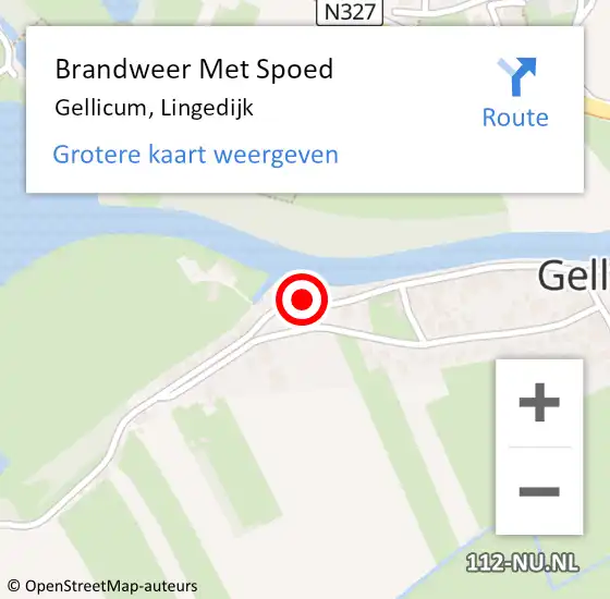 Locatie op kaart van de 112 melding: Brandweer Met Spoed Naar Gellicum, Lingedijk op 18 maart 2018 16:04