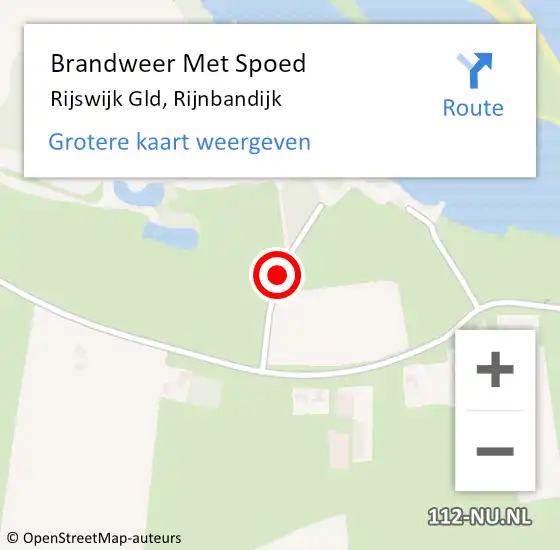 Locatie op kaart van de 112 melding: Brandweer Met Spoed Naar Rijswijk Gld, Rijnbandijk op 18 maart 2018 16:26