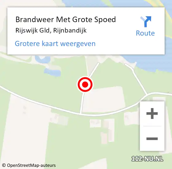 Locatie op kaart van de 112 melding: Brandweer Met Grote Spoed Naar Rijswijk Gld, Rijnbandijk op 18 maart 2018 16:39