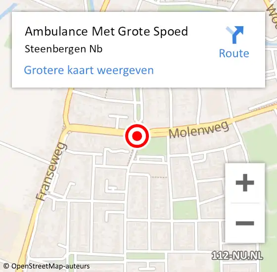 Locatie op kaart van de 112 melding: Ambulance Met Grote Spoed Naar Steenbergen Nb op 18 maart 2018 17:51
