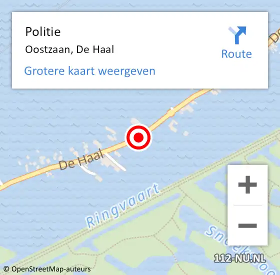 Locatie op kaart van de 112 melding: Politie Oostzaan, De Haal op 18 maart 2018 17:52