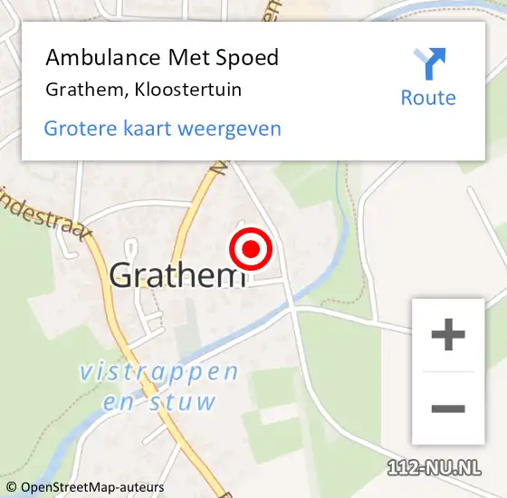 Locatie op kaart van de 112 melding: Ambulance Met Spoed Naar Grathem, Kloostertuin op 18 maart 2018 18:19