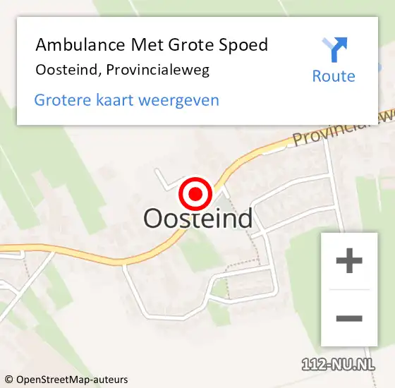 Locatie op kaart van de 112 melding: Ambulance Met Grote Spoed Naar Oosteind, Provincialeweg op 18 maart 2018 18:23