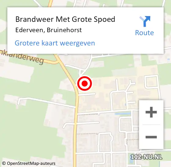 Locatie op kaart van de 112 melding: Brandweer Met Grote Spoed Naar Ederveen, Bruinehorst op 18 maart 2018 18:27