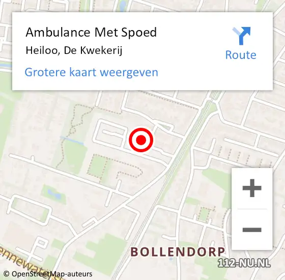 Locatie op kaart van de 112 melding: Ambulance Met Spoed Naar Heiloo, De Kwekerij op 18 maart 2018 20:12