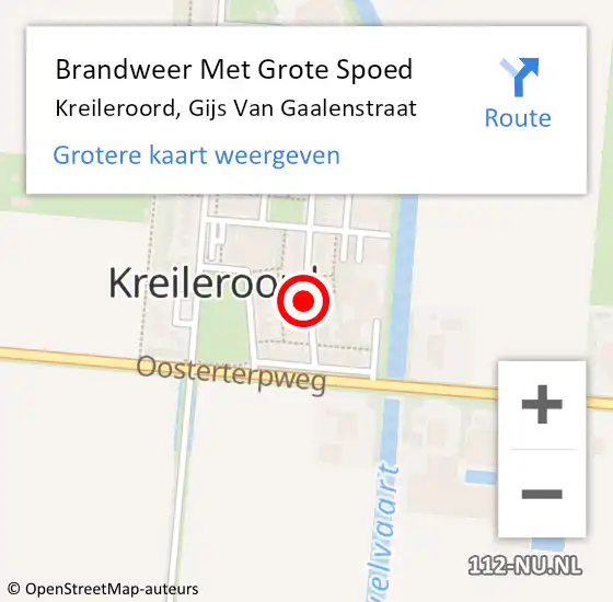 Locatie op kaart van de 112 melding: Brandweer Met Grote Spoed Naar Kreileroord, Gijs Van Gaalenstraat op 18 maart 2018 22:13