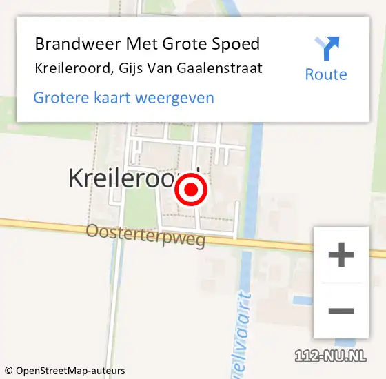 Locatie op kaart van de 112 melding: Brandweer Met Grote Spoed Naar Kreileroord, Gijs Van Gaalenstraat op 18 maart 2018 22:15