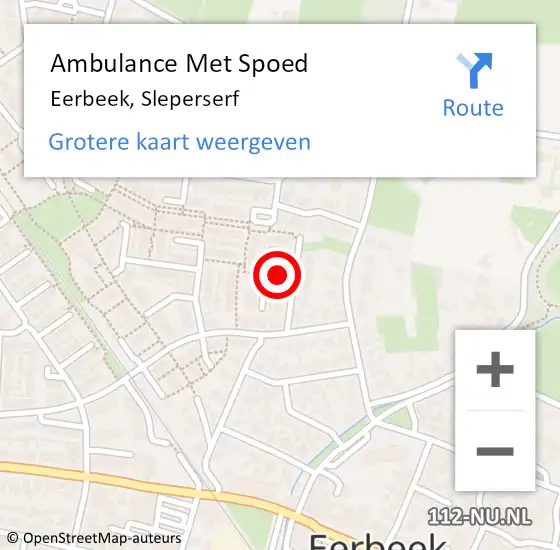 Locatie op kaart van de 112 melding: Ambulance Met Spoed Naar Eerbeek, Sleperserf op 18 maart 2018 23:56