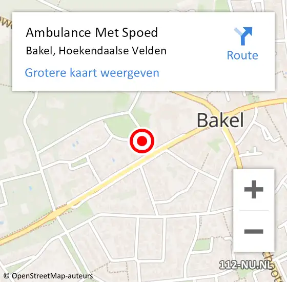 Locatie op kaart van de 112 melding: Ambulance Met Spoed Naar Bakel, Hoekendaalse Velden op 19 maart 2018 00:42