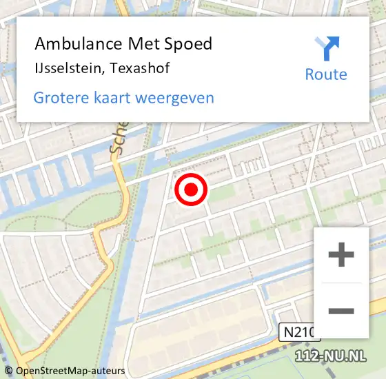 Locatie op kaart van de 112 melding: Ambulance Met Spoed Naar IJsselstein, Texashof op 19 maart 2018 04:59