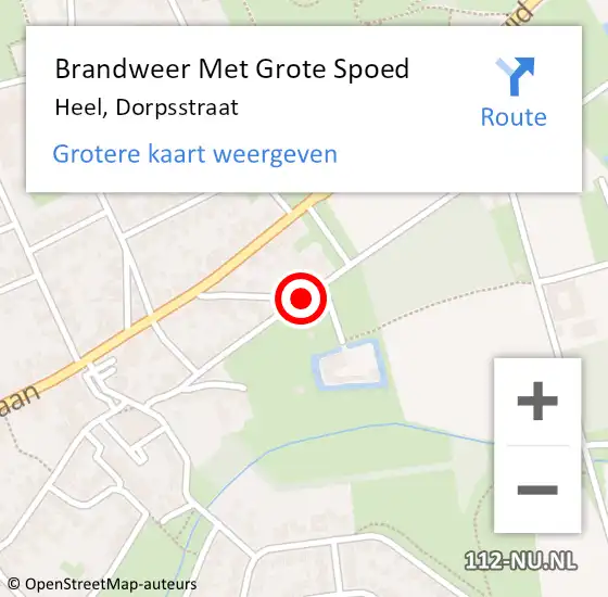 Locatie op kaart van de 112 melding: Brandweer Met Grote Spoed Naar Heel, Dorpsstraat op 19 maart 2018 07:39