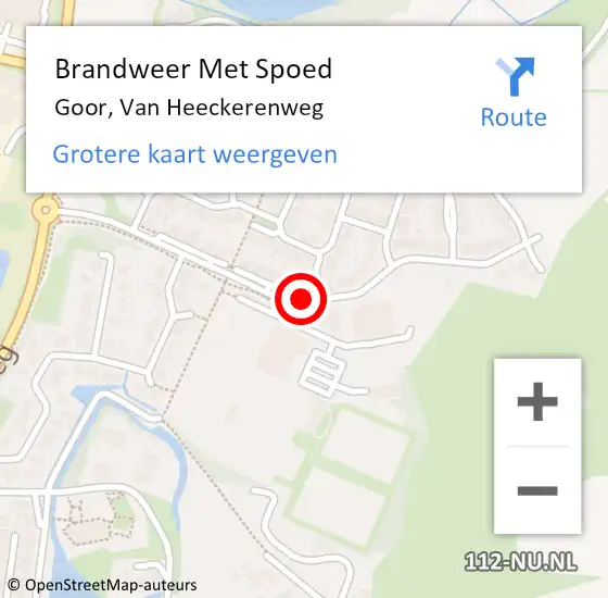 Locatie op kaart van de 112 melding: Brandweer Met Spoed Naar Goor, Van Heeckerenweg op 19 maart 2018 08:13