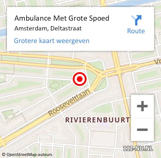 Locatie op kaart van de 112 melding: Ambulance Met Grote Spoed Naar Amsterdam, Deltastraat op 19 maart 2018 08:20