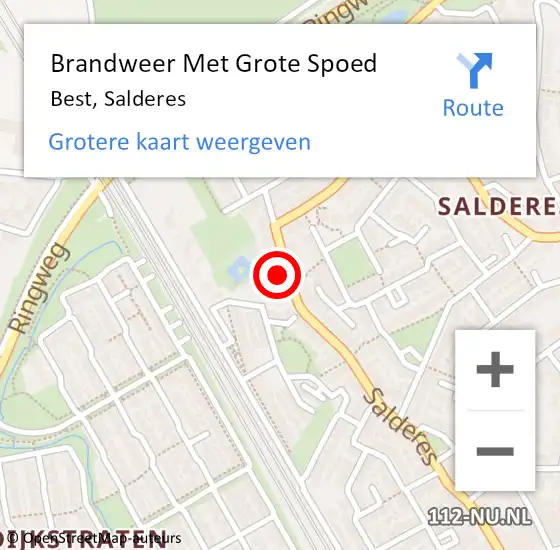 Locatie op kaart van de 112 melding: Brandweer Met Grote Spoed Naar Best, Salderes op 19 maart 2018 08:43