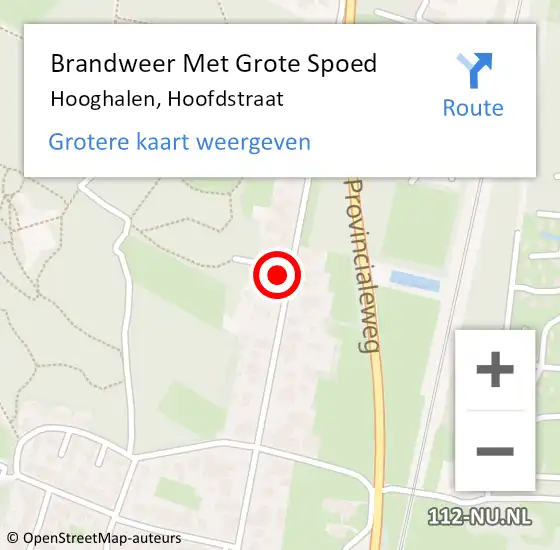 Locatie op kaart van de 112 melding: Brandweer Met Grote Spoed Naar Hooghalen, Hoofdstraat op 19 maart 2018 09:35