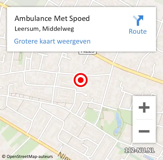 Locatie op kaart van de 112 melding: Ambulance Met Spoed Naar Leersum, Middelweg op 19 maart 2018 09:38