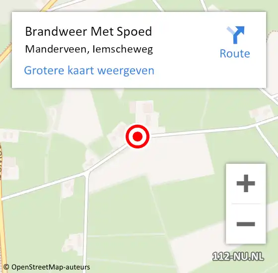 Locatie op kaart van de 112 melding: Brandweer Met Spoed Naar Manderveen, Iemscheweg op 19 maart 2018 09:49