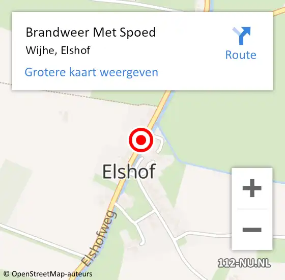 Locatie op kaart van de 112 melding: Brandweer Met Spoed Naar Wijhe, Elshof op 19 maart 2018 10:27