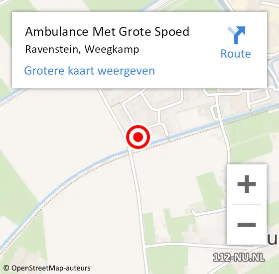 Locatie op kaart van de 112 melding: Ambulance Met Grote Spoed Naar Ravenstein, Weegkamp op 19 maart 2018 11:43