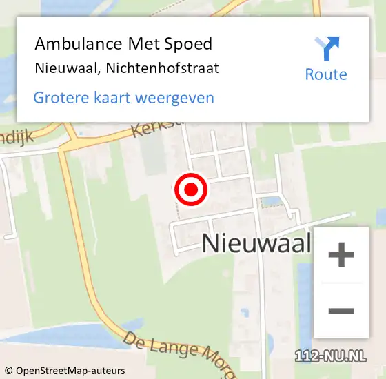 Locatie op kaart van de 112 melding: Ambulance Met Spoed Naar Nieuwaal, Nichtenhofstraat op 19 maart 2018 11:58