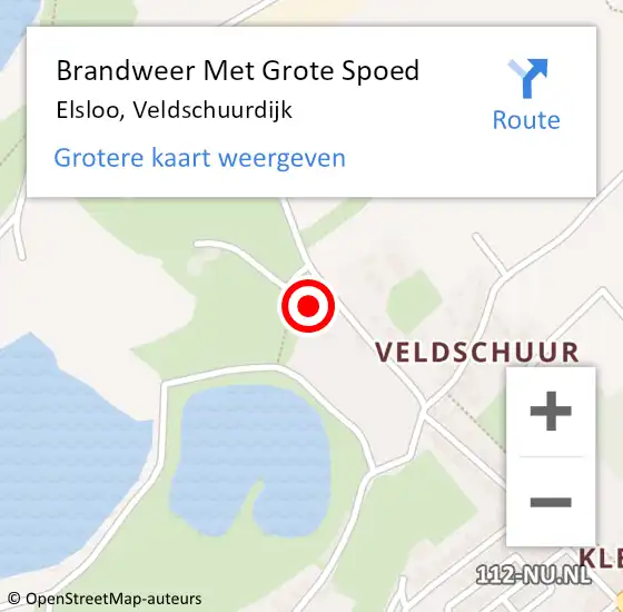 Locatie op kaart van de 112 melding: Brandweer Met Grote Spoed Naar Elsloo, Veldschuurdijk op 19 maart 2018 12:03