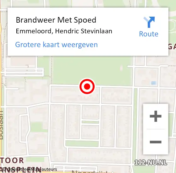 Locatie op kaart van de 112 melding: Brandweer Met Spoed Naar Emmeloord, Hendric Stevinlaan op 19 maart 2018 13:17