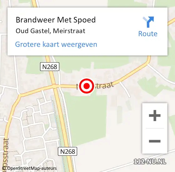 Locatie op kaart van de 112 melding: Brandweer Met Spoed Naar Oud Gastel, Meirstraat op 19 maart 2018 13:26