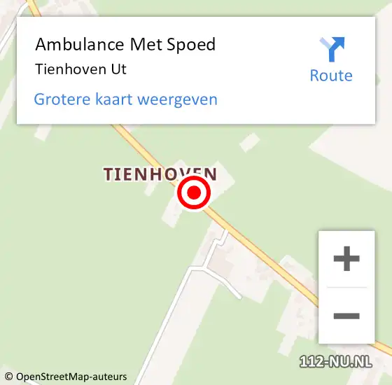 Locatie op kaart van de 112 melding: Ambulance Met Spoed Naar Tienhoven UT op 19 maart 2018 13:44