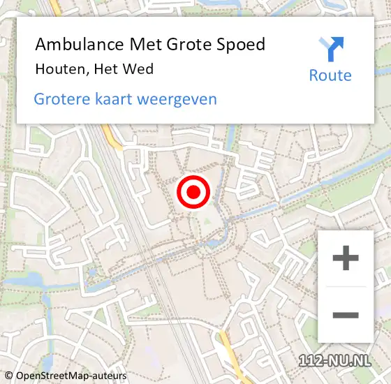 Locatie op kaart van de 112 melding: Ambulance Met Grote Spoed Naar Houten, Het Wed op 19 maart 2018 14:00